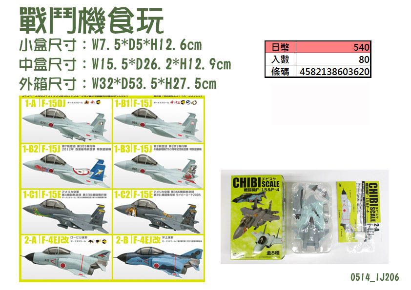 IJ206_日本航空客機收藏第5彈/戰鬥機F-15&F-4/荒野飛行隊/F-4飛行機食玩